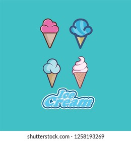 ice cream template logo vector