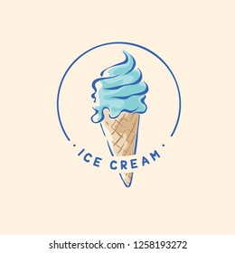 ice cream template logo vector