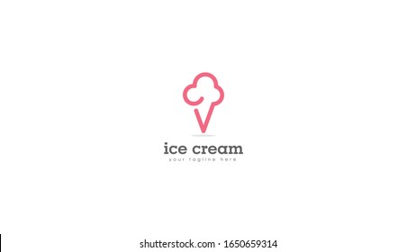 Ice Cream Template Logo Vector