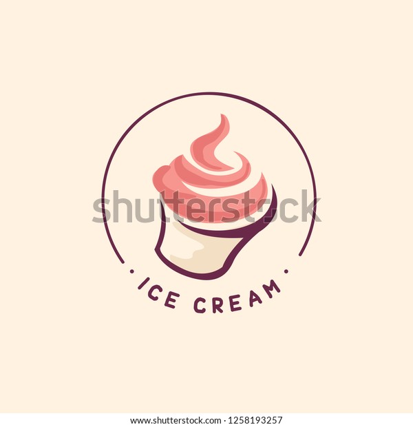 Ice Cream Template Logo Vector Stock Vector (Royalty Free) 1258193257