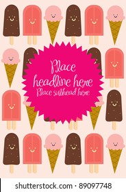 ice cream template vector/illustration