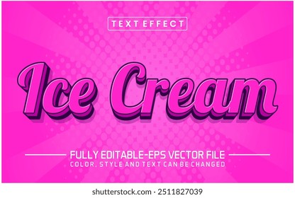 Ice cream text effect editable 