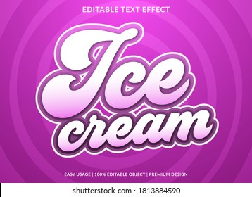 ice cream text style template with retro style and bold font concept use for brand label and promotion tag