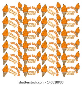 ice cream theme orange pattern