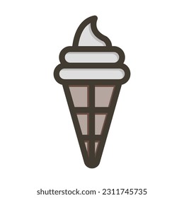 Ice Cream Thick Line Filled Colors For Personal And Commercial Use.
