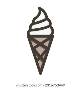 Ice Cream Thick Line Filled Colors For Personal And Commercial Use.
