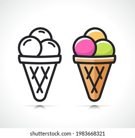 ice cream thin line icon