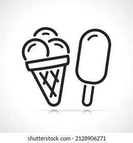 ice cream thin line icon
