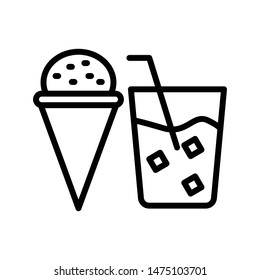 ice cream thin line vector icon