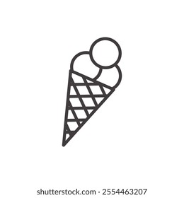 Ice Cream thin liner icon vector.