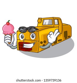 With ice cream toy locomotive mine in shape characters