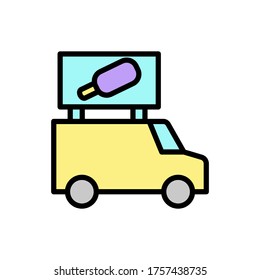 Ice cream, track icon. Simple color with outline vector elements of freeze sweet icons for ui and ux, website or mobile application