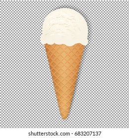 Ice Cream With Transparent  Background, Vector Illustration, With Gradient Mesh