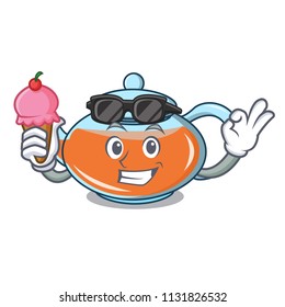 With ice cream transparent teapot character cartoon