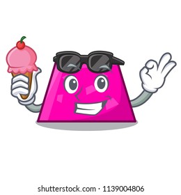 With ice cream trapezoid character cartoon style