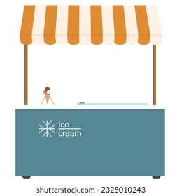 Ice cream. ice cream tray, flat design