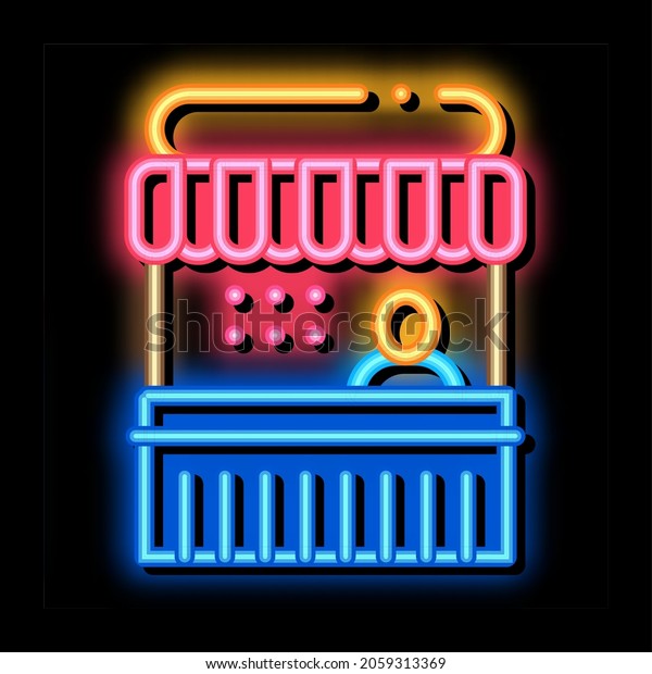 ice cream tray\
neon light sign vector. Glowing bright icon ice cream tray sign.\
transparent symbol\
illustration