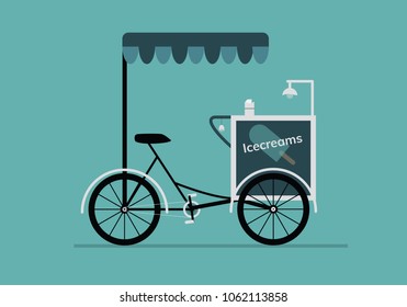 Ice cream tricycle vector design