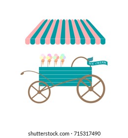Ice cream trolley with stripped roof