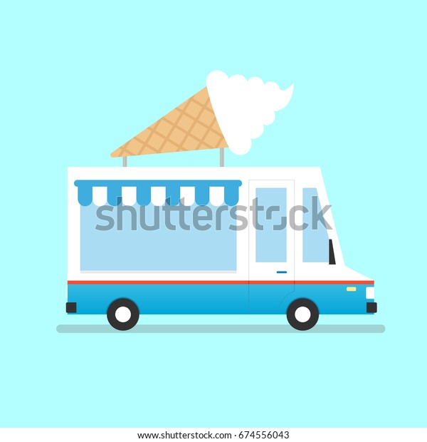 ice cream truck icon. Clipart image isolated\
on background
