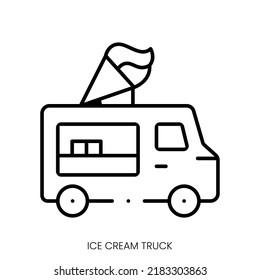 ice cream truck icon. Linear style sign isolated on white background. Vector illustration