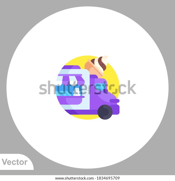 Ice cream truck icon sign vector,Symbol, logo\
illustration for web and\
mobile