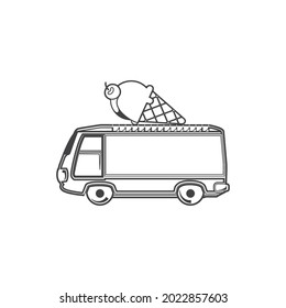 Ice cream truck icon. Simple and modern. Can be used for logos.