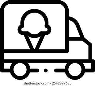 ice cream truck icon. Thin Linear Style Design Isolated On White Background