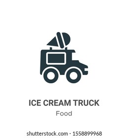 Ice cream truck vector icon on white background. Flat vector ice cream truck icon symbol sign from modern food collection for mobile concept and web apps design.