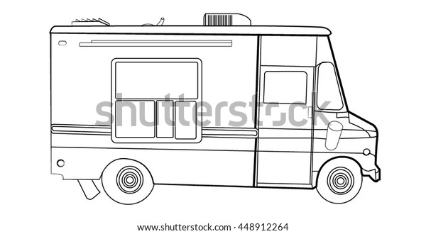 Ice cream truck. Vector\
illustration.