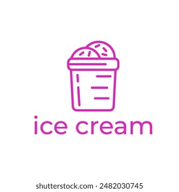 ice cream tube line art simple vector illustration