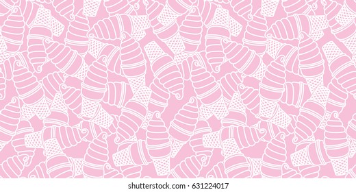 ice cream Twisted Seamless Pattern pink / illustration / background wallpaper