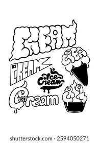 ice cream typography hand lettering 