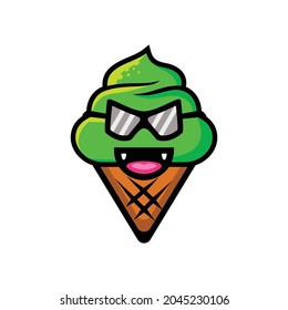 ice cream unique Logo design vector , in background white as you editable