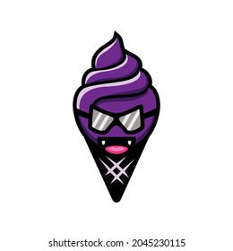 ice cream unique Logo design vector , in background white as you editable