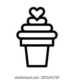 ice cream valentine icon outline style illustration vector and logo. Icon sign from modern collection for web. Nice design perfect.