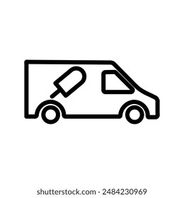 Ice cream van icon design in filled and outlined style