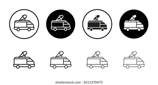 Ice cream van icon Flat art illustration in outline