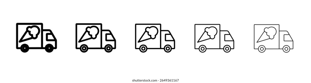 Icono de la furgoneta del helado Diseño plano sobre fondo aislado