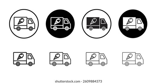 Ice cream van icon Simple thin outline