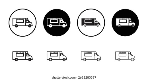 Ice cream van icon Thin line art collection