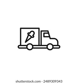 Ice cream van logo sign vector outline