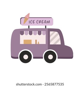 Ice cream van. Ice cream store. Food truck. Food stand. Street food. Ice cream gelato.