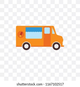 Ice cream van vector icon isolated on transparent background, Ice cream van logo concept