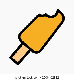 Ice cream  with vanilla, chocolate and other colorful toppings isolated on white background. Set of vector flat outline icons. Cute cartoon style illustration for product design