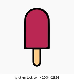 Ice cream  with vanilla, chocolate and other colorful toppings isolated on white background. Set of vector flat outline icons. Cute cartoon style illustration for product design