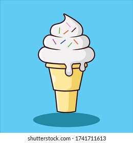 ice cream vanilla with sprinkle