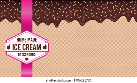 ice cream vanilla wafer background