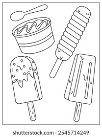 Ice cream variant coloring pages for kids