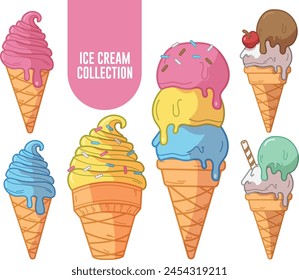 Ice Cream variant illustration vector